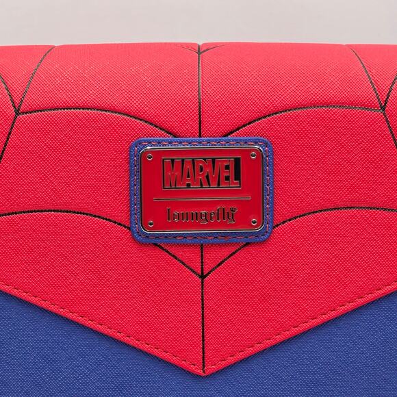Loungefly Disney Marvel Spider Man Color-Block Crossbody Bag New - Picture 7 of 8